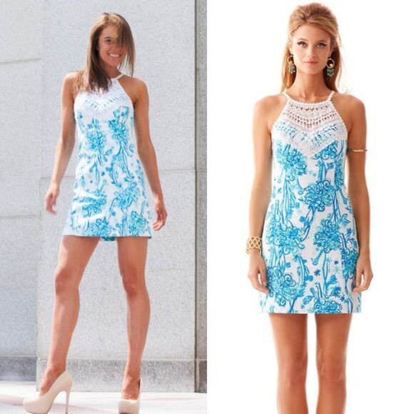 Lilly Pulitzer Pearl Lace‎ Shift Dress US 0 Resort Santorini Summer Spring - Picture 2 of 8